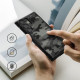 Juodas (Camo) dėklas Samsung Galaxy S23 Ultra telefonui "Ringke Fusion X"