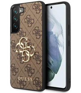 Rudas dėklas Samsung Galaxy S23 telefonui "Guess PU 4G Metal Logo Case"