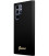 Juodas dėklas Samsung Galaxy S23 Ultra telefonui "Guess Liquid Silicone Metal Logo Case"