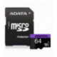 Atminties korta ADATA microSD 64GB (UHS-I Class 10) + SD adapter