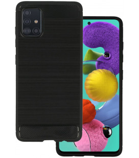 Juodas dėklas Samsung Galaxy A51 telefonui "Carbon"