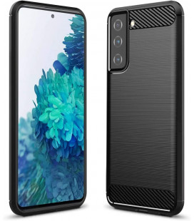 Juodas dėklas Samsung Galaxy S21 telefonui "Carbon"