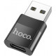 Adapteris Hoco UA17 USB-A to Type-C juodas
