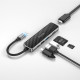 Adapteris - šakotuvas Hoco HB24 Easy Display Type-C to HDMI+USB3.0+USB2.0+SD+TF+PD pilkas