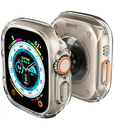 Skaidrus dėklas Apple Watch Ultra 1 / 2 / 3 (49mm) laikrodžiui "Spigen Thin Fit"