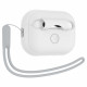 Baltas dėklas Apple Airpods Pro 1 / 2 ausinėms "Spigen Silicone Fit Strap"