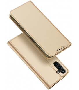 Auksinės spalvos atverčiamas dėklas Samsung Galaxy A14 4G / 5G telefonui "Dux Ducis Skin Pro"