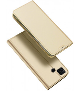 Auksinės spalvos atverčiamas dėklas Xiaomi Poco C40 telefonui "Dux Ducis Skin Pro"