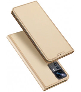 Auksinės spalvos atverčiamas dėklas Xiaomi 12T / 12T Pro telefonui "Dux Ducis Skin Pro"
