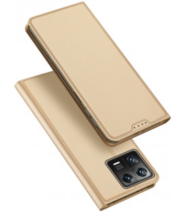 Auksinės spalvos atverčiamas dėklas Xiaomi 13 telefonui "Dux Ducis Skin Pro"