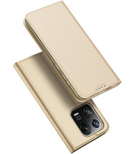 Auksinės spalvos atverčiamas dėklas Xiaomi 13 Pro telefonui "Dux Ducis Skin Pro"