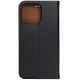 Juodas odinis atverčiamas dėklas Apple iPhone 13 Pro telefonui "Leather case SMART PRO"