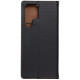 Juodas odinis atverčiamas dėklas Samsung Galaxy S22 Ultra telefonui "Leather case SMART PRO"
