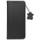 Juodas odinis atverčiamas dėklas Samsung Galaxy S22 Plus telefonui "Leather case SMART PRO"