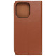 Rudas odinis atverčiamas dėklas Apple iPhone 14 Pro telefonui "Leather case SMART PRO"