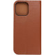 Rudas odinis atverčiamas dėklas Apple iPhone 14 Pro Max telefonui "Leather case SMART PRO"