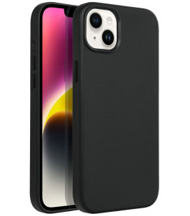 Juodas odinis dėklas Apple iPhone 14 Plus telefonui "Leather Mag Cover"