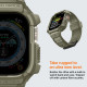 Žalias (Vintage Khaki) dėklas Apple Watch Ultra 1 / 2 (49 mm) laikrodžiui "Spigen Rugged Armor Pro"