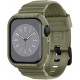 Žalias (Vintage Khaki) dėklas Apple Watch 4 / 5 / 6 / 7 / 8 / 9 / SE (44 / 45 mm) laikrodžiui "Spigen Rugged Armor Pro"