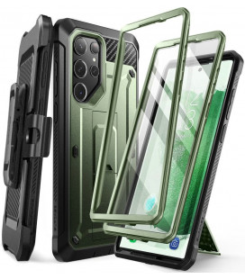 Žalias (Guldan) dėklas Samsung Galaxy S23 Ultra telefonui "Supcase Unicorn Beetle Pro 2-Set"