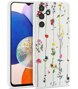 Baltas dėklas Samsung Galaxy A14 4G / 5G telefonui "Tech-Protect Mood Garden White"