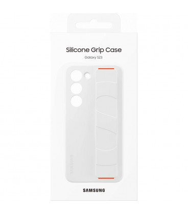 Originalus baltas dėklas "Silicone Cover with Strap" Samsung Galaxy S23 telefonui "EF-GS911TWE" | Priedaimobiliems.lt