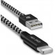 Juodas USB - Lightning 100cm 2.1A laidas "Dux Ducis K-One"