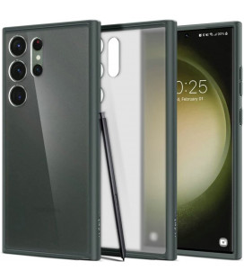 Žalias / matinis skaidrus dėklas Samsung Galaxy S23 Ultra telefonui "Spigen Ultra Hybrid"