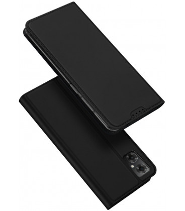 Juodas atverčiamas dėklas Xiaomi Poco M5 telefonui "Dux Ducis Skin Pro"
