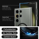 Skaidrus dėklas Samsung Galaxy S23 Ultra telefonui "Spigen Ultra Hybrid Onetap Ring Magsafe"