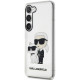 Skaidrus dėklas su blizgučiais Samsung Galaxy S23 Plus telefonui "Karl Lagerfeld IML Glitter Karl and Choupette NFT Case"