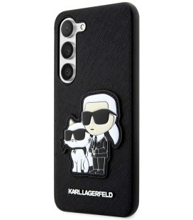 Juodas dėklas Samsung Galaxy S23 telefonui "Karl Lagerfeld PU Saffiano Karl and Choupette NFT Case"