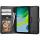 Juodas atverčiamas dėklas Motorola Moto E13 telefonui "Tech-Protect Wallet"