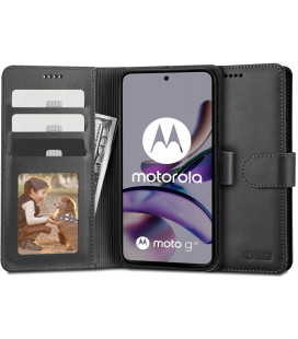 Juodas atverčiamas dėklas Motorola Moto G13 / G23 / G53 5G telefonui "Tech-Protect Wallet"