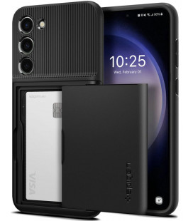 Juodas dėklas Samsung Galaxy S23 Plus telefonui "Spigen Slim Armor CS"
