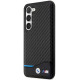 Juodas dėklas Samsung Galaxy S23 telefonui "BMW M PU Carbon Blue Line Case"