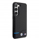 Juodas dėklas Samsung Galaxy S23 telefonui "BMW M PU Carbon Blue Line Case"