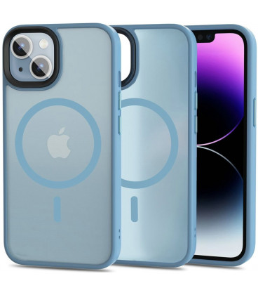 Matinis šviesiai mėlynas dėklas Apple iPhone 14 telefonui "Tech-Protect Magmat Magsafe"