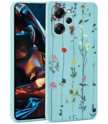 Dėklas Xiaomi Poco X5 Pro 5G telefonui "Tech-Protect Mood Garden Blue"