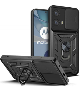 Juodas dėklas Motorola Moto G73 5G telefonui "Tech-Protect Camshield Pro"