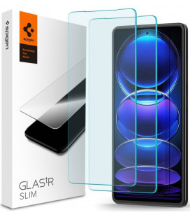 Apsauginis grūdintas stiklas Xiaomi Redmi Note 12 Pro 5G / 12 Pro Plus 5G / Poco X5 Pro 5G telefonui "Spigen Glas.TR Slim 2-Pack