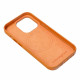 Oranžinis odinis dėklas Apple iPhone 14 Pro telefonui "Leather Mag Cover"