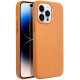 Oranžinis odinis dėklas Apple iPhone 14 Pro Max telefonui "Leather Mag Cover"