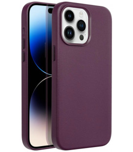 Violetinis odinis dėklas Apple iPhone 14 Pro Max telefonui "Leather Mag Cover"