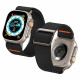 Juoda apyrankė Apple Watch 8 / 9 / 10 / 11 / SE / ULTRA (44 / 45 / 46 / 49 MM) laikrodžiui "Spigen Fit Lite Ultra"