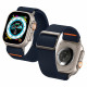 Mėlyna apyrankė Apple Watch 4 / 5 / 6 / 7 / 8 / 9 / SE / Ultra 1 / 2 (42 / 44 / 45 / 49 mm) laikrodžiui "Spigen Fit Lite Ultra"