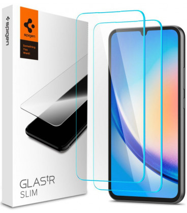 Apsauginis grūdintas stiklas Samsung Galaxy A34 5G telefonui "Spigen Glas.TR Slim 2-Pack