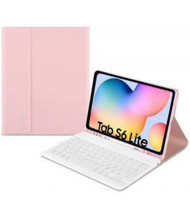 Rožinis atverčiamas dėklas + klaviatūra Samsung Galaxy Tab S6 Lite 10.4 2020 / 2022 planšetei "Tech-Protect SC Pen + Keyboard"