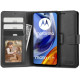 Juodas atverčiamas dėklas Motorola Moto G22 / E32 / E32s telefonui "Tech-protect Wallet"