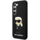 Juodas dėklas Samsung Galaxy S23 telefonui "Karl Lagerfeld Liquid Silicone Ikonik NFT Case"